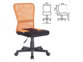 Кресло компактное BRABIX Smart MG-313, без подлокотников, комбинированное, черное/оранжевое в Ленске - lensk.mebel-nsk.ru | фото