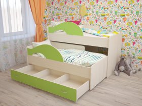 Кровать детская двухуровневая Радуга 80*160 в Ленске - lensk.mebel-nsk.ru | фото
