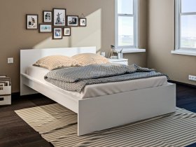 Кровать двуспальная 1,4м Леон СБ-3368 (белый) в Ленске - lensk.mebel-nsk.ru | фото
