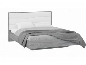 Кровать двуспальная 1,6 м «Миранда» Тип 1 (Дуб Гамильтон/Белый глянец) в Ленске - lensk.mebel-nsk.ru | фото