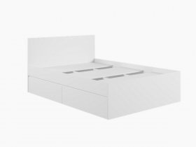 Кровать двуспальная с ящиками 1,4м Мадера-М1400 (белый) в Ленске - lensk.mebel-nsk.ru | фото