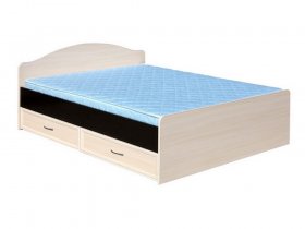 Кровать  двуспальная с ящиками 1,6м-1 (круглая спинка) в Ленске - lensk.mebel-nsk.ru | фото