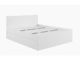 Кровать двуспальная с ящиками 1,6м Мадера-М1600 (белый) в Ленске - lensk.mebel-nsk.ru | фото