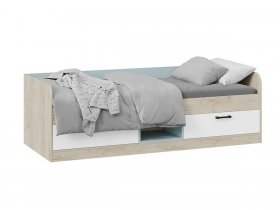 Кровать комбинированная «Оливер» Тип 1 401.003.000 (дуб крафт серый/белый/серо-голубой) в Ленске - lensk.mebel-nsk.ru | фото
