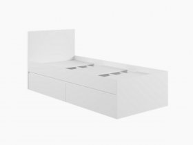 Кровать односпальная с ящиками 0,9м Мадера-М900 (белый) в Ленске - lensk.mebel-nsk.ru | фото