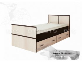 Кровать односпальная с ящиками 0,9м Сакура (BTS) в Ленске - lensk.mebel-nsk.ru | фото