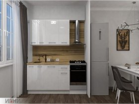 Кухонный гарнитур МДФ Выгодно и точка 1,5 м (белый глянец) в Ленске - lensk.mebel-nsk.ru | фото