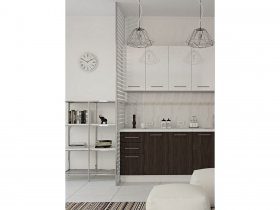 Кухонный гарнитур МДФ Выгодно и точка 1,5 м (белый глянец/ироко) в Ленске - lensk.mebel-nsk.ru | фото