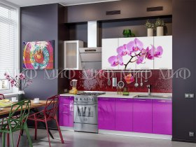 Кухонный гарнитур Орхидея (фиолетовый) в Ленске - lensk.mebel-nsk.ru | фото