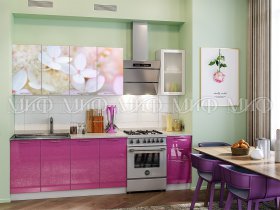 Кухонный гарнитур Вишневый цвет в Ленске - lensk.mebel-nsk.ru | фото