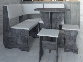 Кухонный уголок Лотос  (цемент темный к/з White) в Ленске - lensk.mebel-nsk.ru | фото