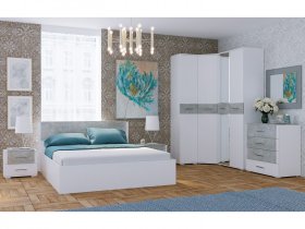 Модульная спальня Бьянка (белый/бетон) в Ленске - lensk.mebel-nsk.ru | фото