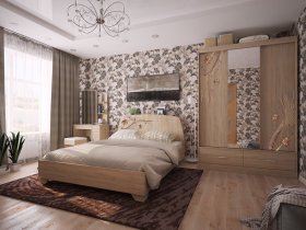 Модульная спальня Виктория-1 (дуб сонома) в Ленске - lensk.mebel-nsk.ru | фото