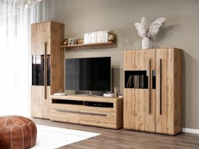 Модульная стенка Ницца (дуб вотан) в Ленске - lensk.mebel-nsk.ru | фото