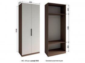 Шкаф 900 Роза (орех франклин карамельный/бежевый скин) в Ленске - lensk.mebel-nsk.ru | фото