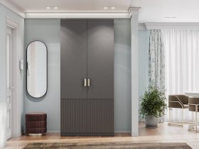 Шкаф двухстворчатый Эккервуд (Нью) (графит) в Ленске - lensk.mebel-nsk.ru | фото