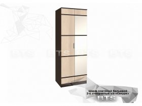 Шкаф двухстворчатый с зеркалом платяной-бельевой Сакура (BTS) в Ленске - lensk.mebel-nsk.ru | фото
