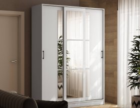 Шкаф-купе 1,6м «Стиль-2» (белый) в Ленске - lensk.mebel-nsk.ru | фото