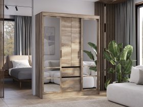 Шкаф-купе ШКК-06 Энигма (венге/дуб каньон) в Ленске - lensk.mebel-nsk.ru | фото