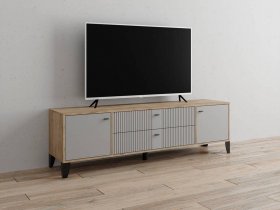 Тумба под ТВ Парус-10 (дуб крафт серый/серый) в Ленске - lensk.mebel-nsk.ru | фото