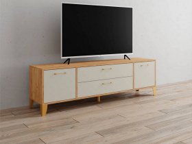 Тумба под ТВ Парус-13 (дуб крафт золотой/кашемир) в Ленске - lensk.mebel-nsk.ru | фото
